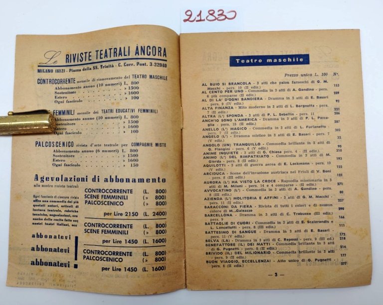 Teatro dell'ancora gennaio 1953