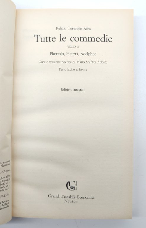 Terenzio Tutte le commedie 2 volumi Newton 1° edizione 1995 | Immagine Gallery 4