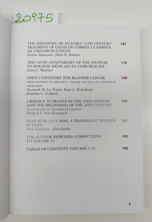 The historia urologiae europaeae volume 20 2013