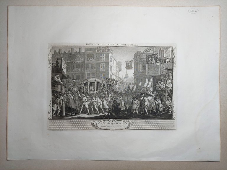 Stampa antica Antique print Original Autore William Hogarth The Industriou's …