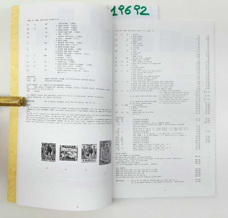 The John A. Trory Specialised catalogue of Malta 1990 6° …