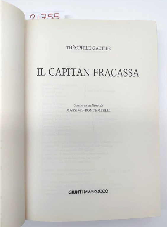 Theophile Gautier Il capitan Fracassa Giunti Marzocco 1988