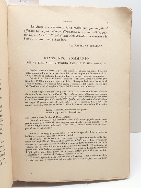 Tomaso Sillani Rassegna Italiana Politica e Letteraria Lo Stato Mussoliniano …