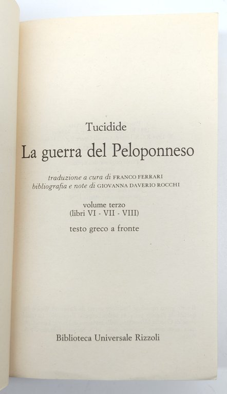 Tucidide La guerra del Peloponneso 3 volumi BUR Rizzoli 1994 … | Immagine Gallery 11