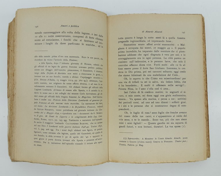 Ubaldo Mazzini Amori e politica di Aleandro Aleandri due volumi …