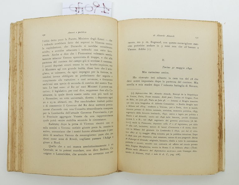 Ubaldo Mazzini Amori e politica di Aleandro Aleandri due volumi …