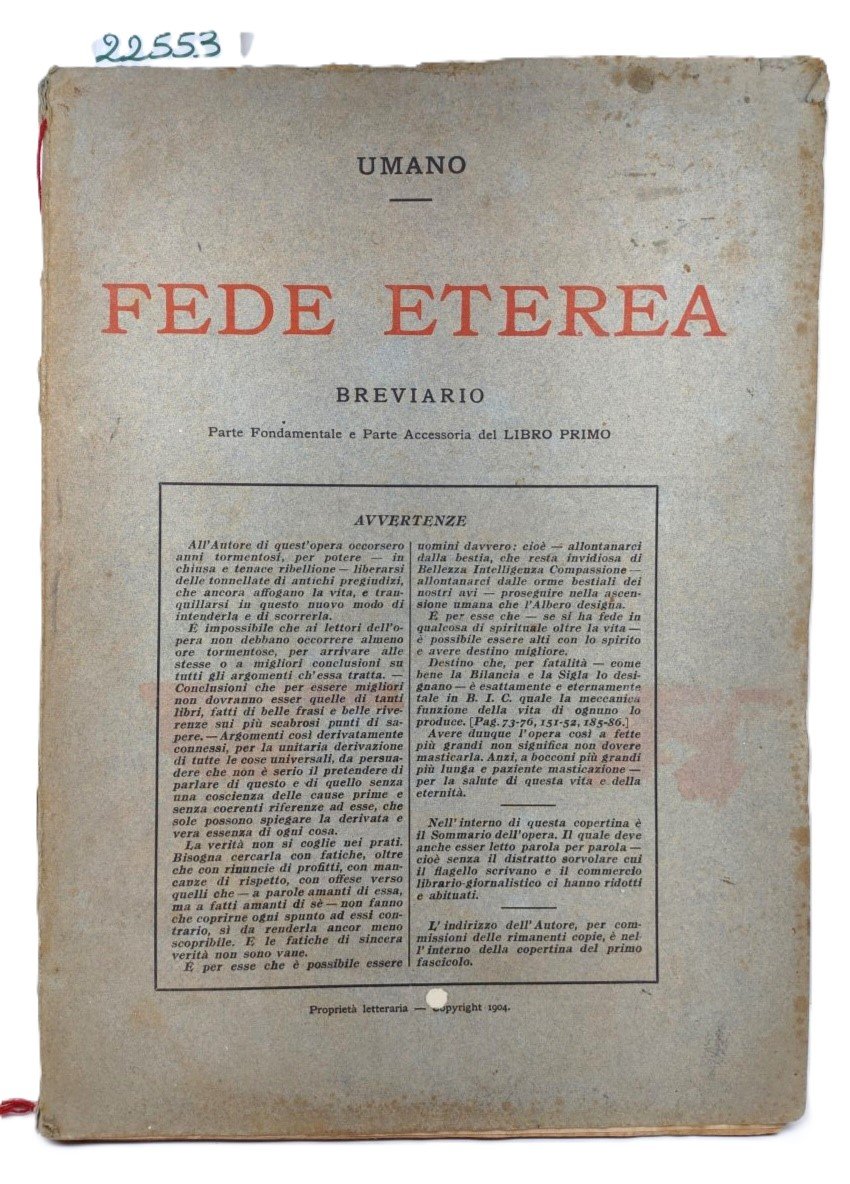 Umano Fede Eterea breviario parte fondamentale e parte accessoria del …