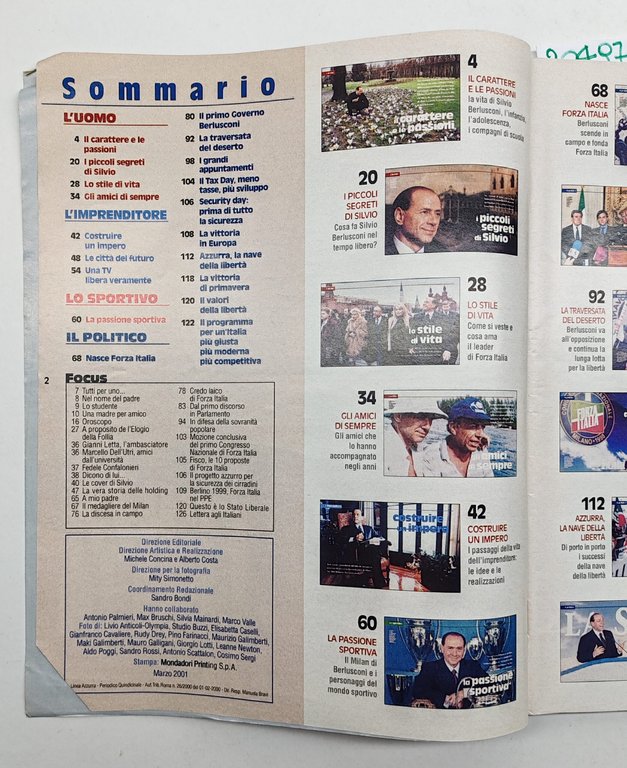 UNA STORIA ITALIANA Silvio Berlusconi 2001 pubblicazione elettorale Forza Italia