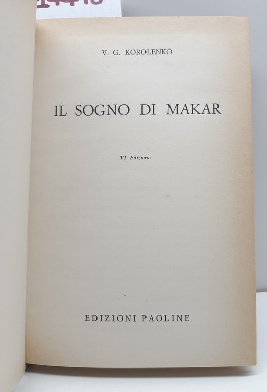 V. G. Korolenko Il sogno di Makar 6° ed. Paoline …