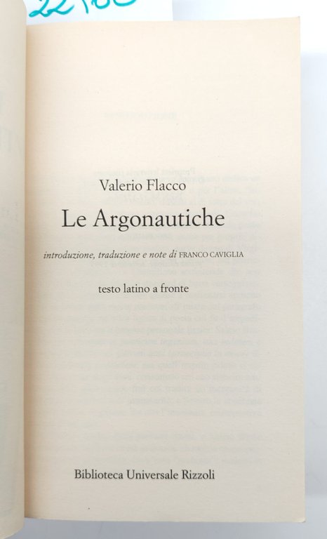 Valerio Flacco Le argonautiche BUR Rizzoli 1° edizione 1999 | Immagine Gallery 3