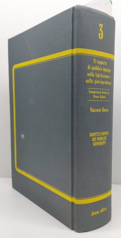 Vincenzo Russo Diritti e doveri dei pubblici dipendenti Jovene 1988 | Immagine Gallery 2