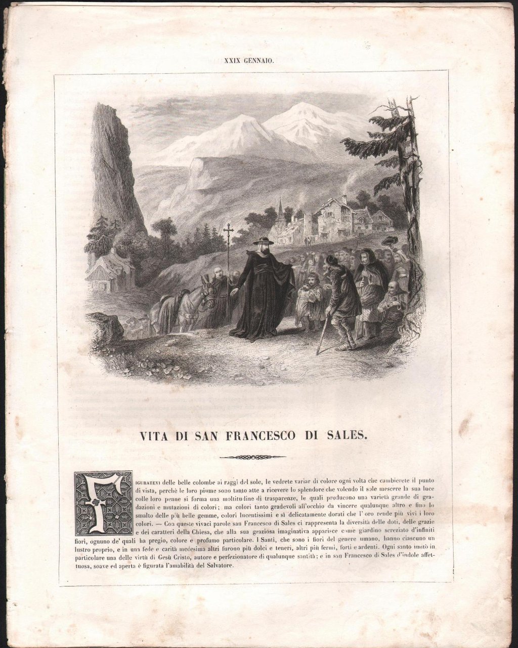 Vita di San Francesco Di Sales-Autore Drioux-1863-Illustrato