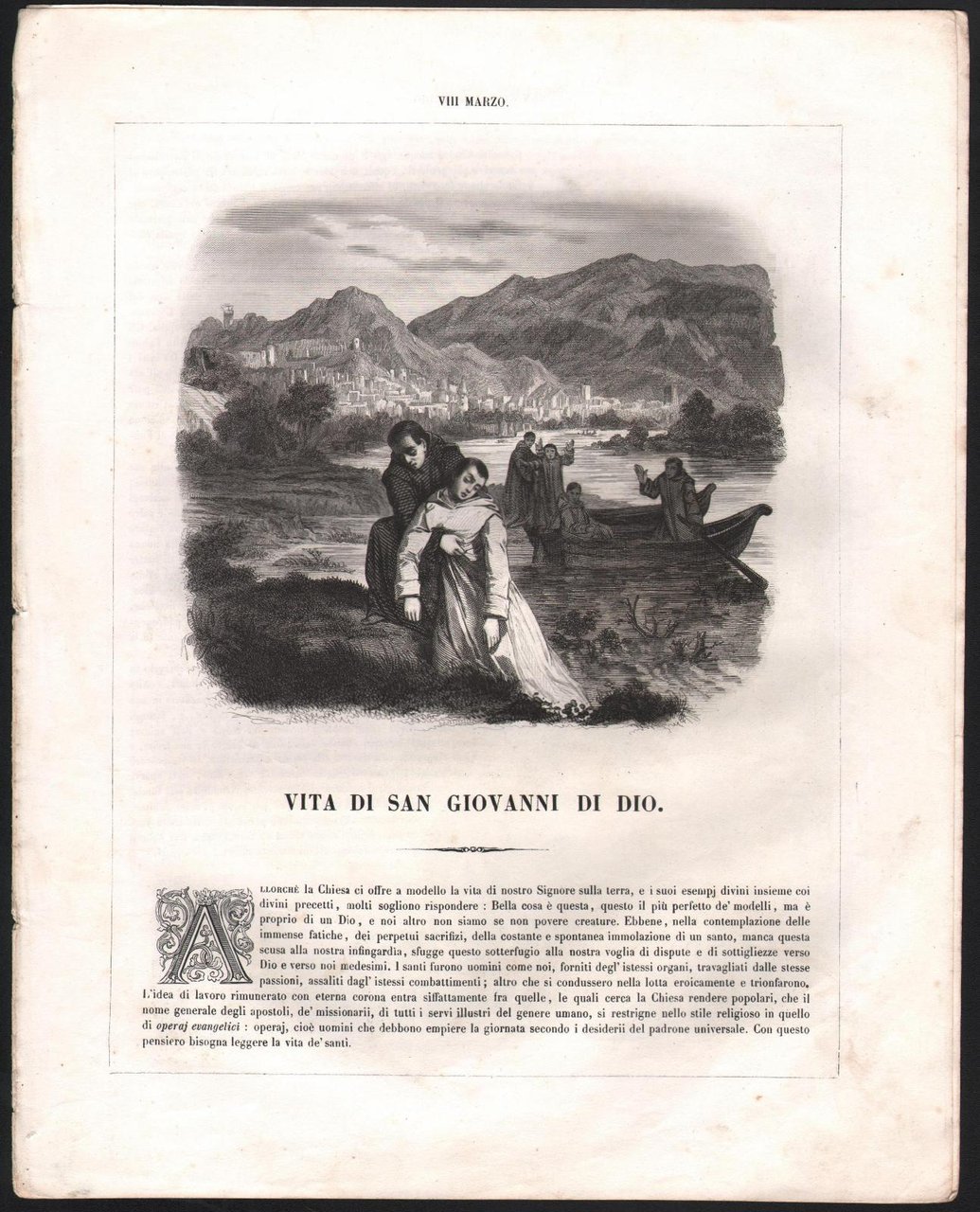 Vita Di San Giovanni di Dio Autore Drioux-1863-Illustrato