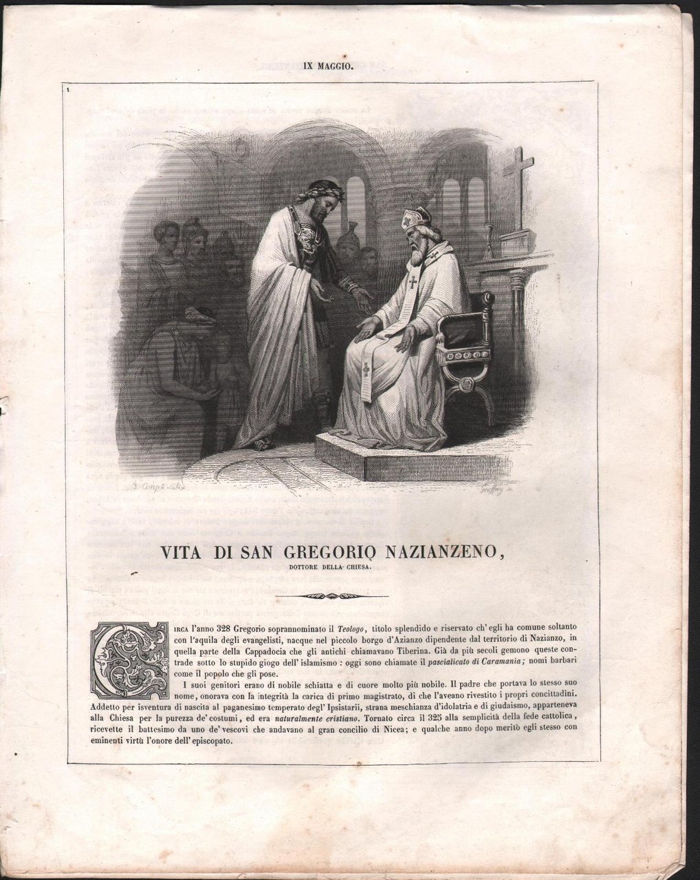 Vita di San Gregorio Nazianzeno Autore Drioux-1863-Illustrato