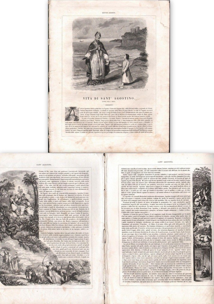 Vita Di Sant'agostino-Autore Darboy-1863-Illustrato-Pp. 8- L1426