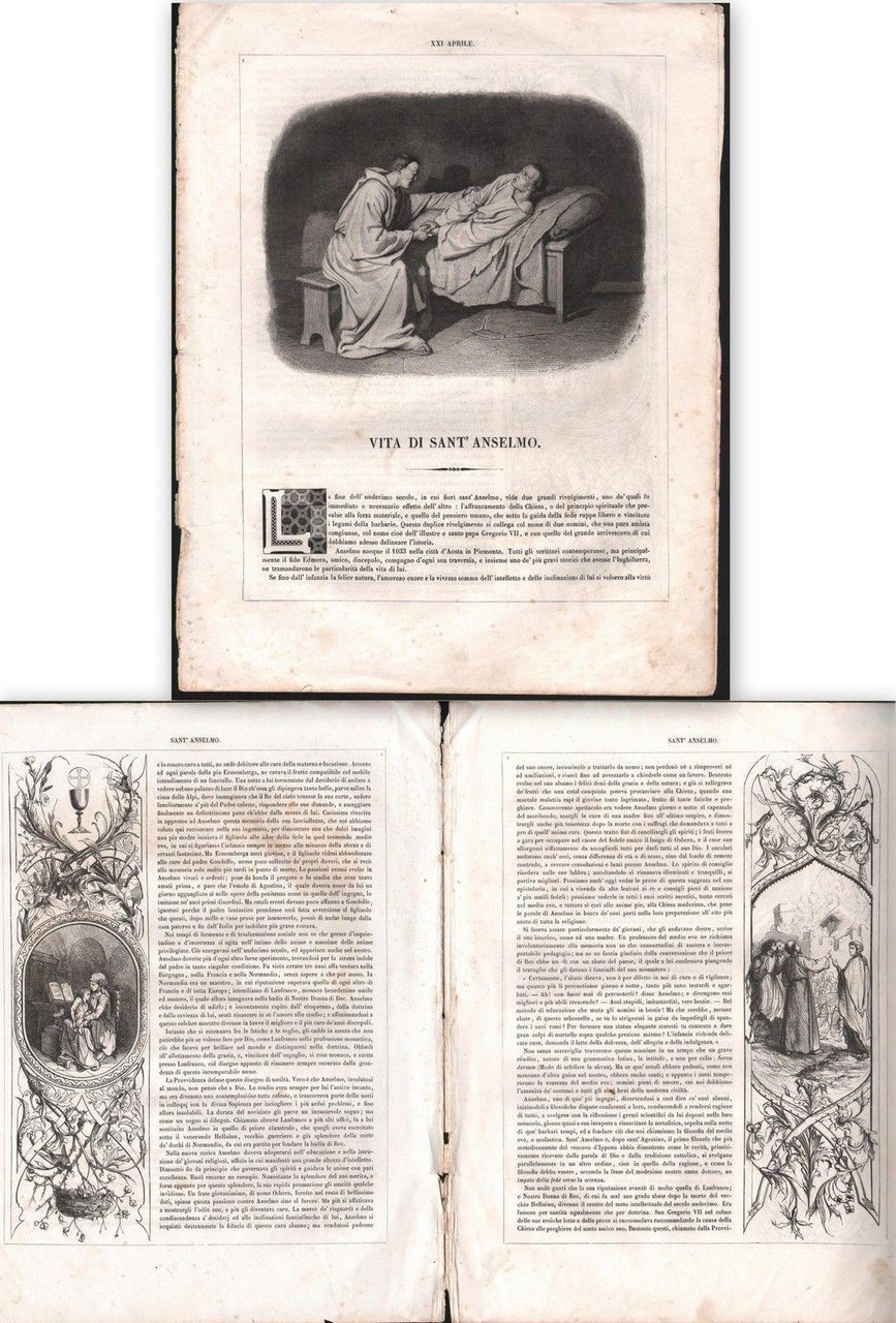 Vita Di Sant'anselmo-Autore E. Gardereau-1863-Illustrato-Pp. 8- L1423