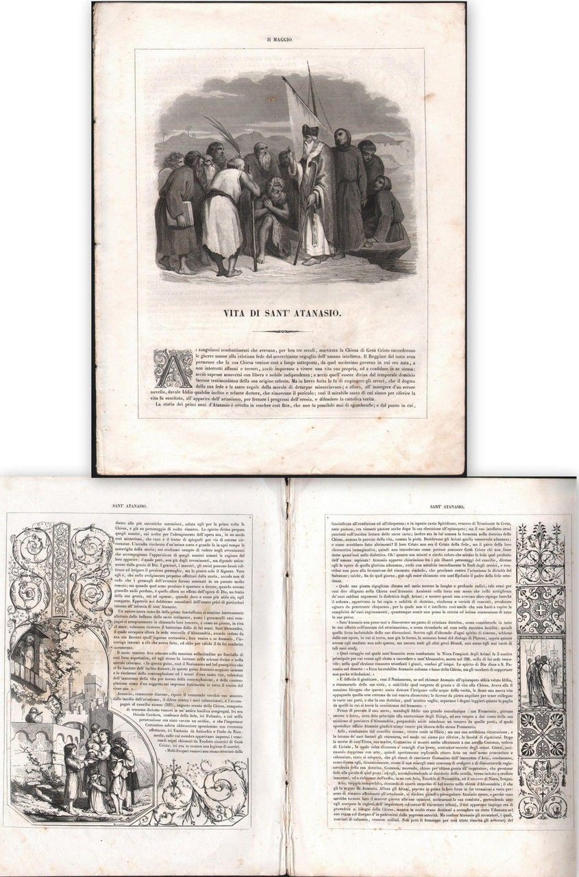 Vita Di Sant'atanasio-Autore A. Denys-1863-Illustrato-Pp. 8- L1425