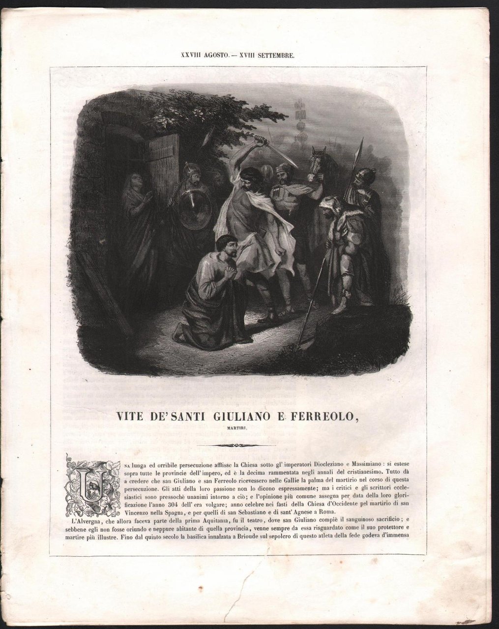 Vite De' Santi Giuliano e Ferreolo-Autore Drioux-1863-Illustrato