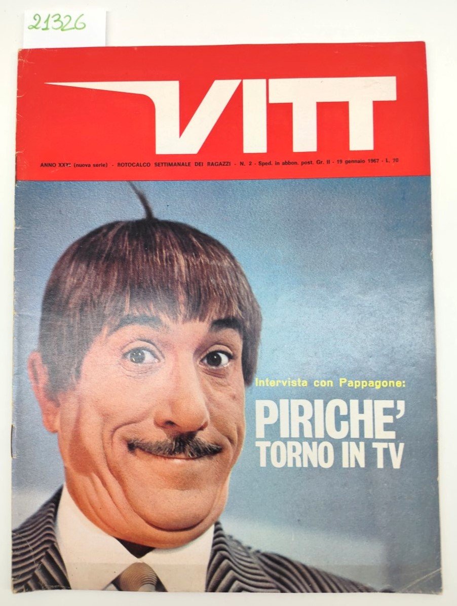 Vitt numero 2 1967 rotocalco settimanale dei ragazzi Pappagone Peppino …
