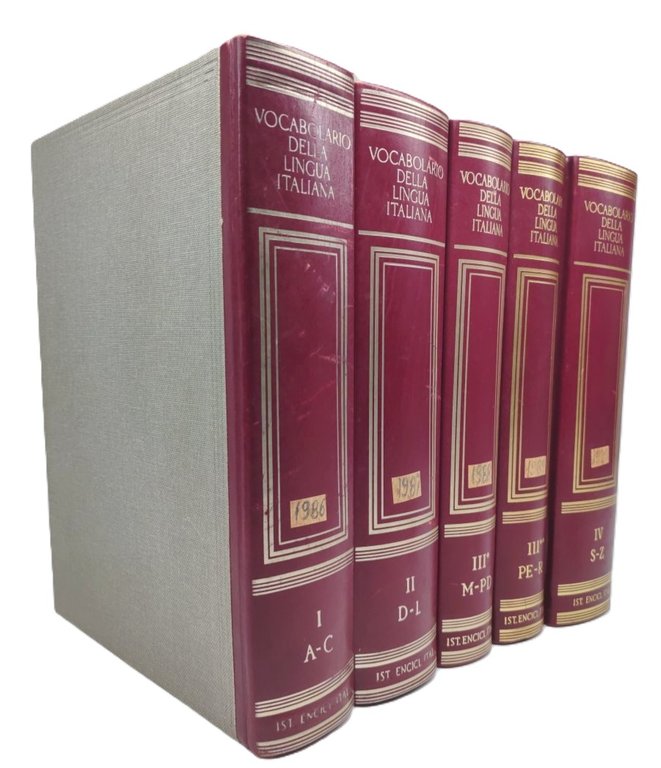 Vocabolario della lingua italiana Treccani 5 volumi 1987