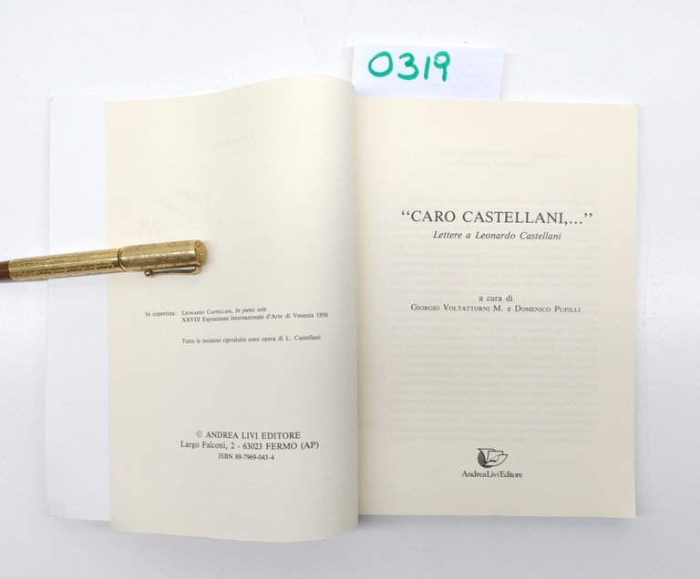 Voltattorni Pupilli Caro Castellani lettere a Leonardo Castellani AndreaLivi 1993