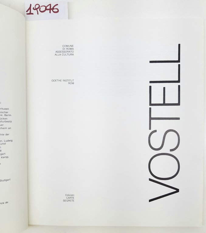 Vostell Edizioni Carte Segrete 1992 dipinti 1954-1991 Roma Palazzo delle …