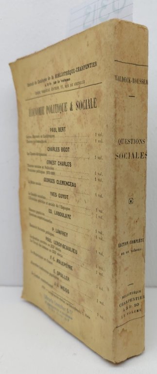 Waldeck-Rousseau Questions Sociales-Paris Biblioteque-Charpentier 1900