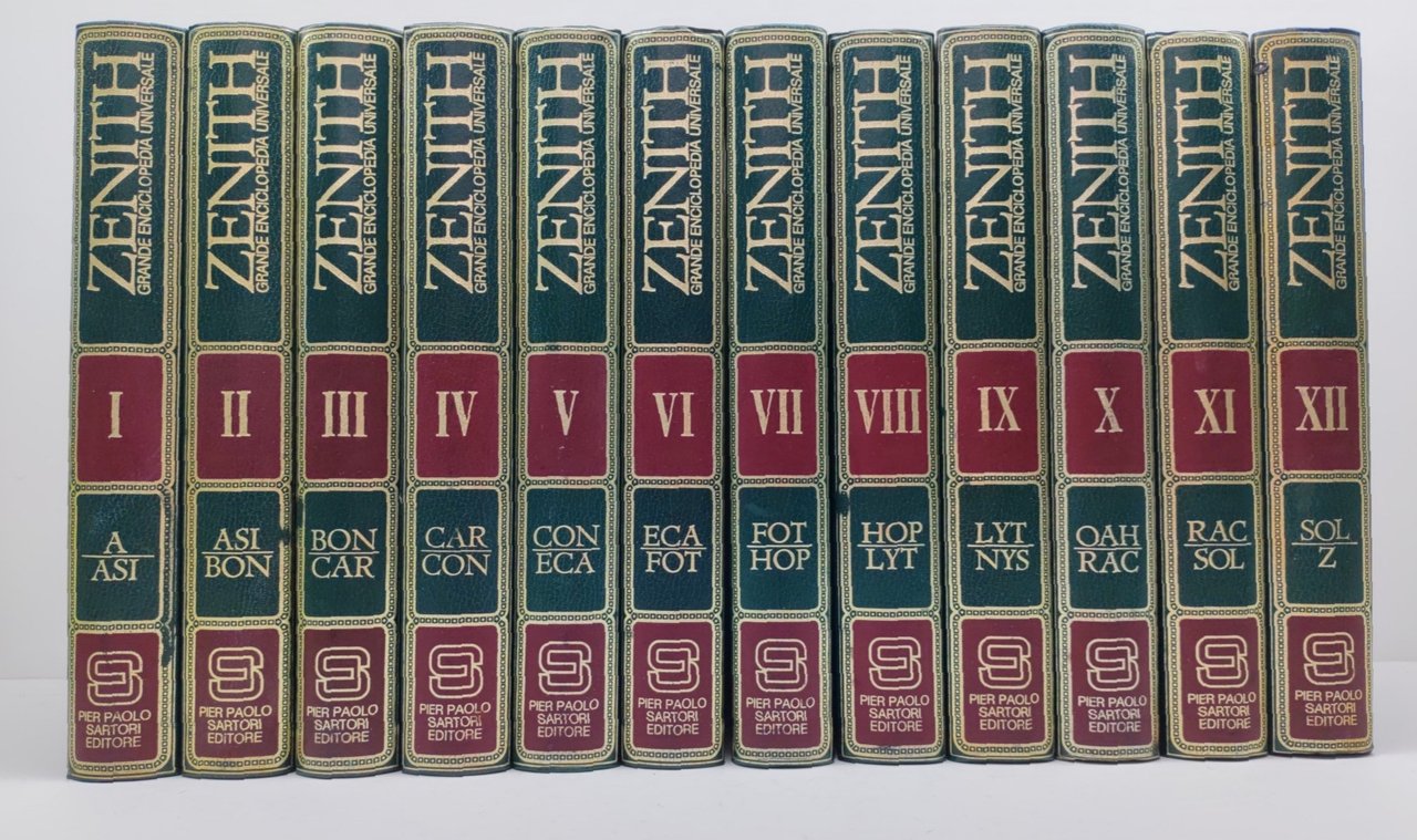Zenith Grande enciclopedia universale Pierpaolo Sartori editore 12 volumi 1975