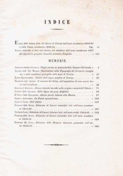Memorie Scientifiche e Letterarie dell'Ateneo di Treviso - Volume V.