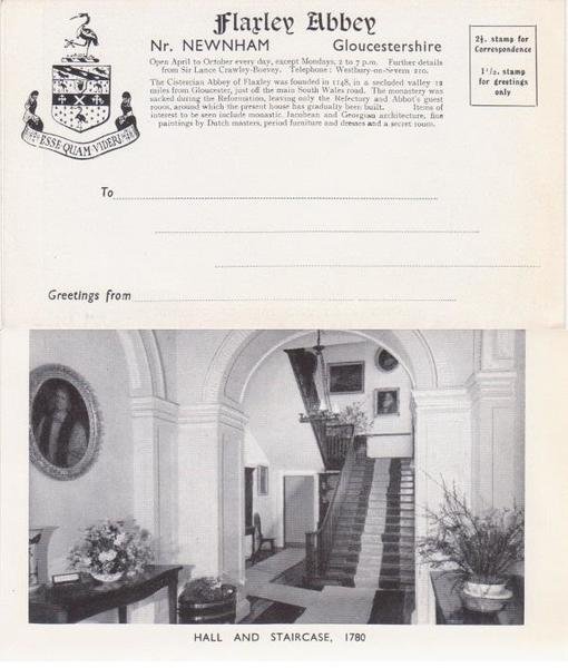 Letter Card - Flaxley Abbey - Nr. Newnham, Gloucestershire