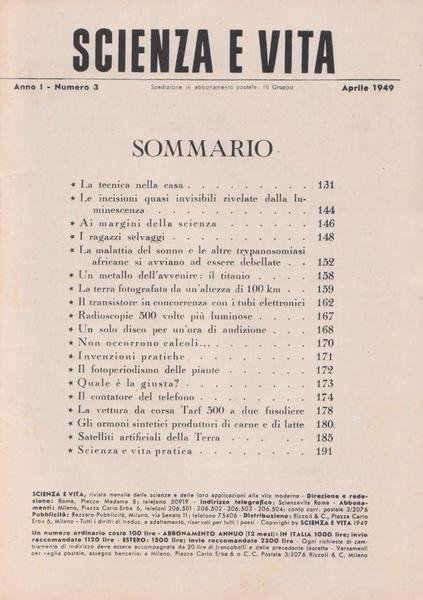 Scienza e Vita - Anno I - Numero 3 - …