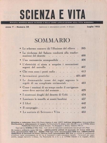 Scienza e Vita - Anno V - Numero 54 - …