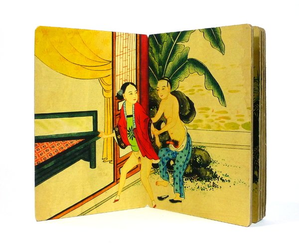 Vecchio libro cinese con stampe tradizionali di figure erotiche - …