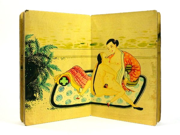Vecchio libro cinese con stampe tradizionali di figure erotiche - …