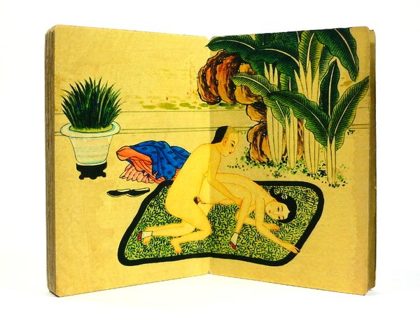 Vecchio libro cinese con stampe tradizionali di figure erotiche - …