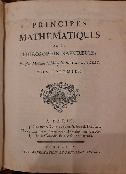 PRINCIPES Mathématiques de la Philosophie Naturelle.