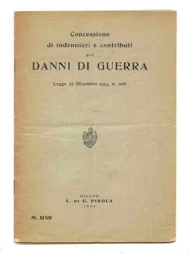 CONCESSIONE DI INDENNIZZI E CONTRIBUTI PER DANNI DI GUERRA | Immagine principale
