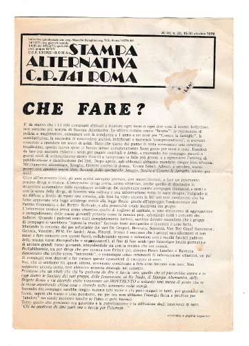 STAMPA ALTERNATIVA BOLLETTINO QUINDICINALE DI CONTROINFORMAZIONE ANNO III N.20 - …