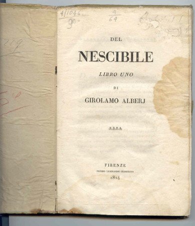 DEL NESCIBILE LIBRO UNO