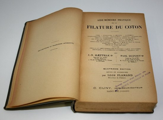 AIDE- MEMOIRE PRATIQUE DE LA FILATURE DU COTON