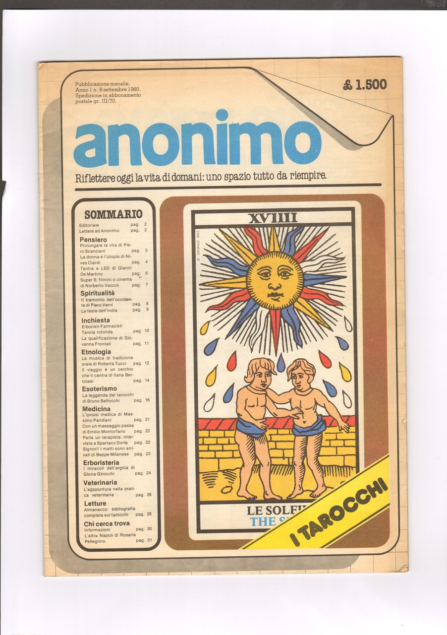 ANONIMO. RIFLETTERE OGGI LA VITA DI DOMANI: UNO SPAZIO TUTTO …