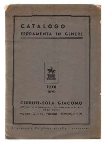 CERRUTI SOLA GIACOMO. OFFICINA PER LA TRANCIATURA E LO STAMPAGGIO …