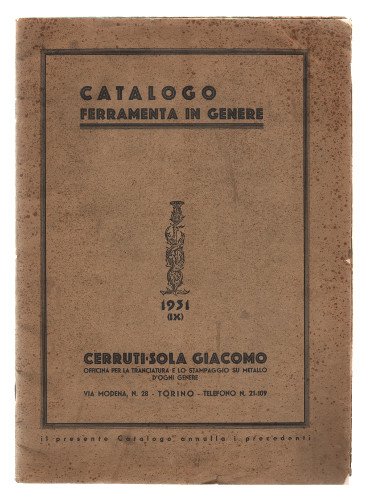 CERRUTI SOLA GIACOMO. OFFICINA PER LA TRANCIATURA E LO STAMPAGGIO …