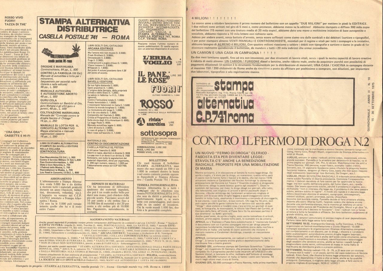 CONTRO IL FERMO DI DROGA N.2 - STAMPA ALTERNATIVA BOLLETTINO …