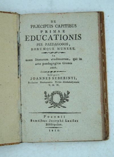 DE PRAECIPUIS CAPITIBUS PRIMAE EDUCATIONIS PER PAEDAGOGOS HORUMQUE MUNERE