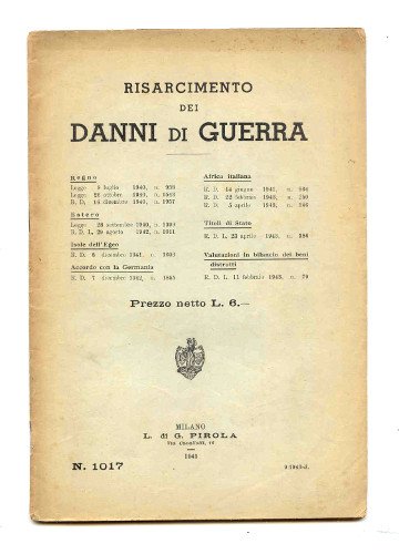 RISARCIMENTO DEI DANNI DI GUERRA