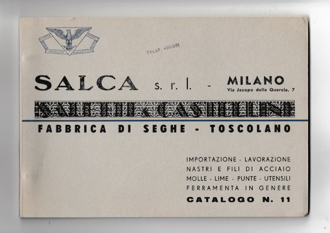 SALCA FABBRICA DI SEGHE - CATALOGO N.11