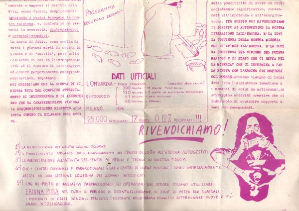 VIOLA EROINA: MANIFESTO DEI CIRCOLI PROLETARI GIOVANILI N°0