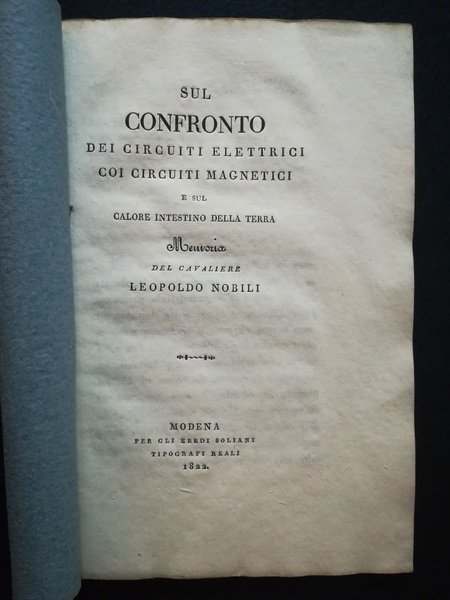 Sul confronto dei circuiti elettrici coi circuiti magnetici e sul …