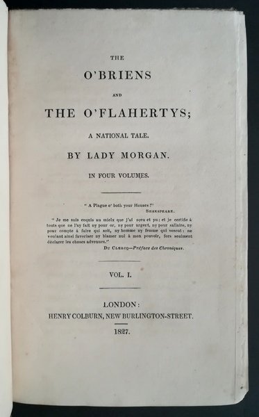 The o'Briens and the o'Flahertys a national tale.